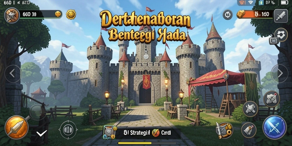 Screenshot dari gameplay menegangkan Tower Defense di 66D.