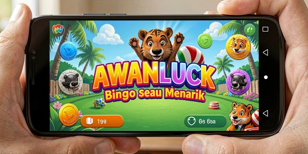 Tampilan gameplay menarik dalam AWANLUCK dengan suasana bingo yang seru.
