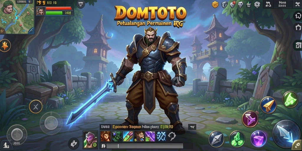 Tampilan screenshot DOMTOTO yang menunjukkan aksi seru dalam pertempuran RPG.