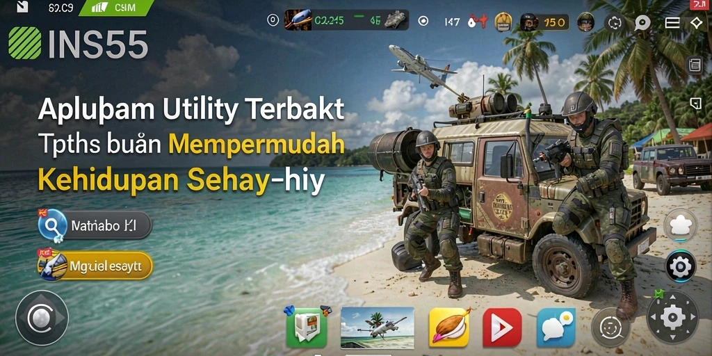 Tampilan utama INS55 dengan fitur-fitur Utility yang lengkap.