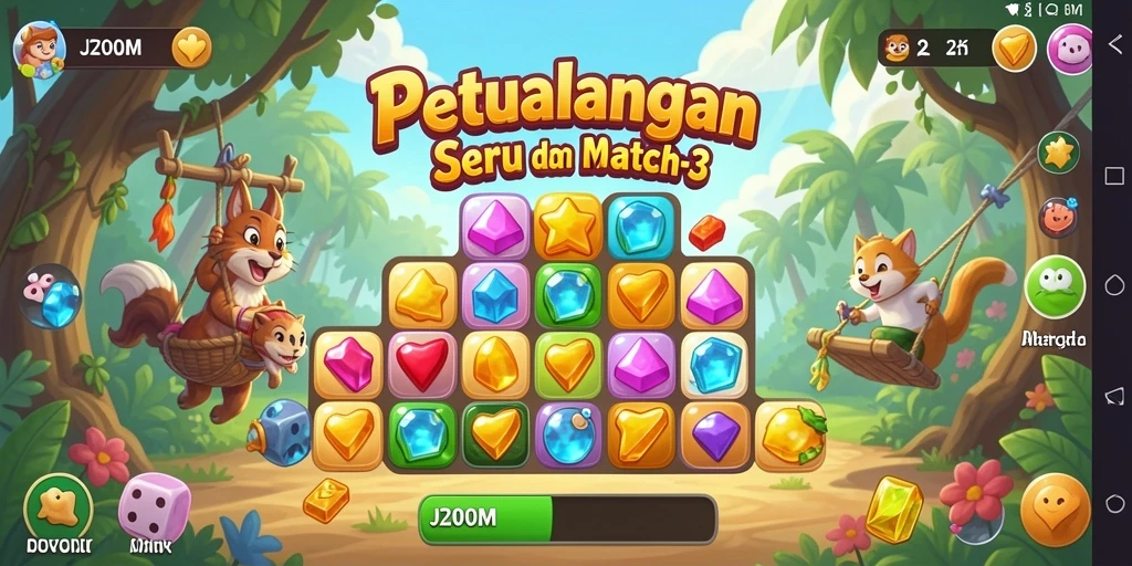 Tampilan menarik dari gameplay <strong>J200M</strong> yang penuh warna dan tantangan.