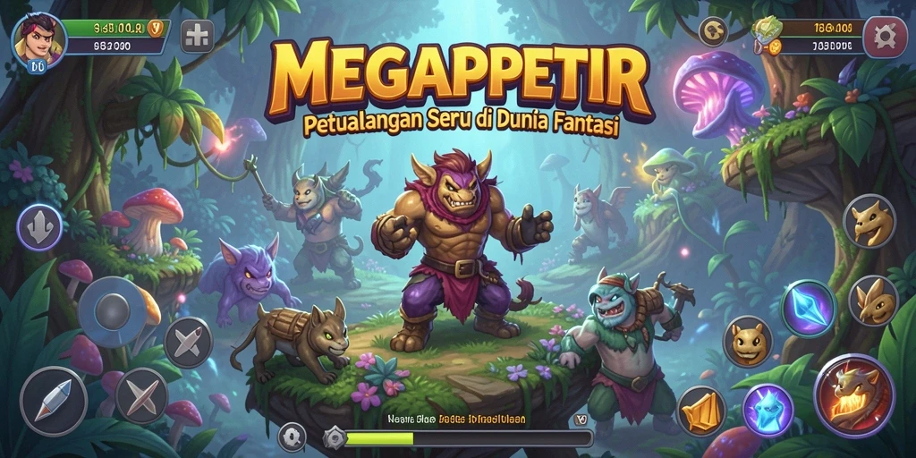 Tangkapan layar dari gameplay <strong>MEGAPETIR</strong> yang menampilkan petualangan seru di dunia fantasi.
