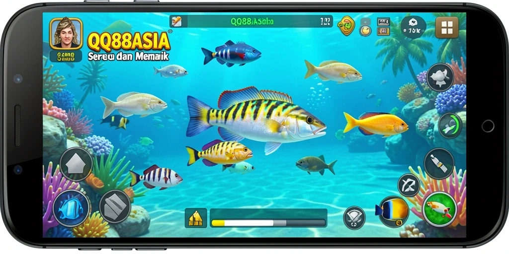 Gameplay seru di QQ88ASIA saat menangkap ikan.