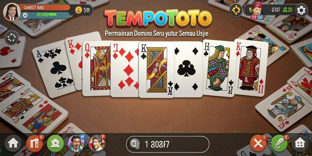 Tampilan gameplay seru dari permainan domino TEMPOTOTO.
