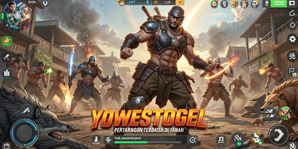 Screenshot gameplay YOWESTOGEL yang menunjukkan aksi Battle Royale yang mendebarkan.