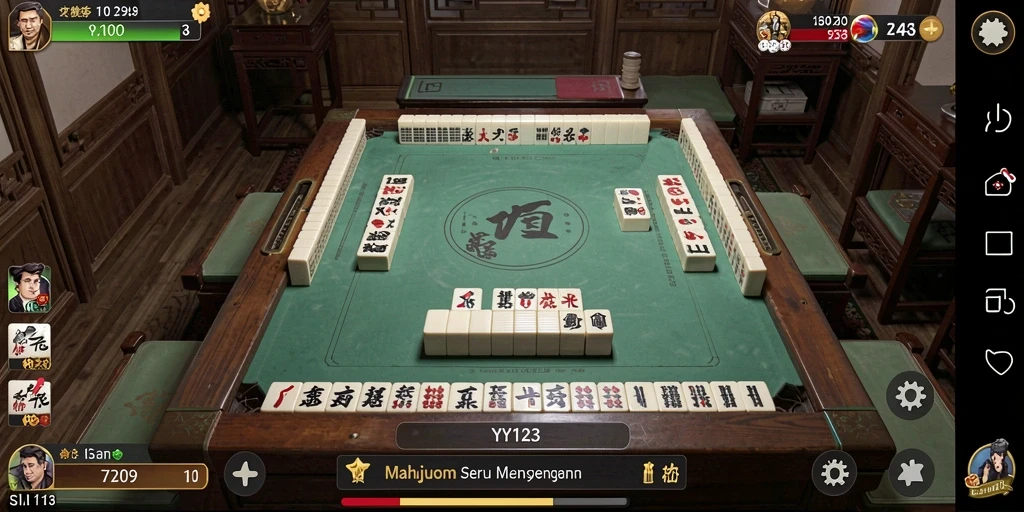 Tampilan gameplay Mahjong yang seru di YY123.